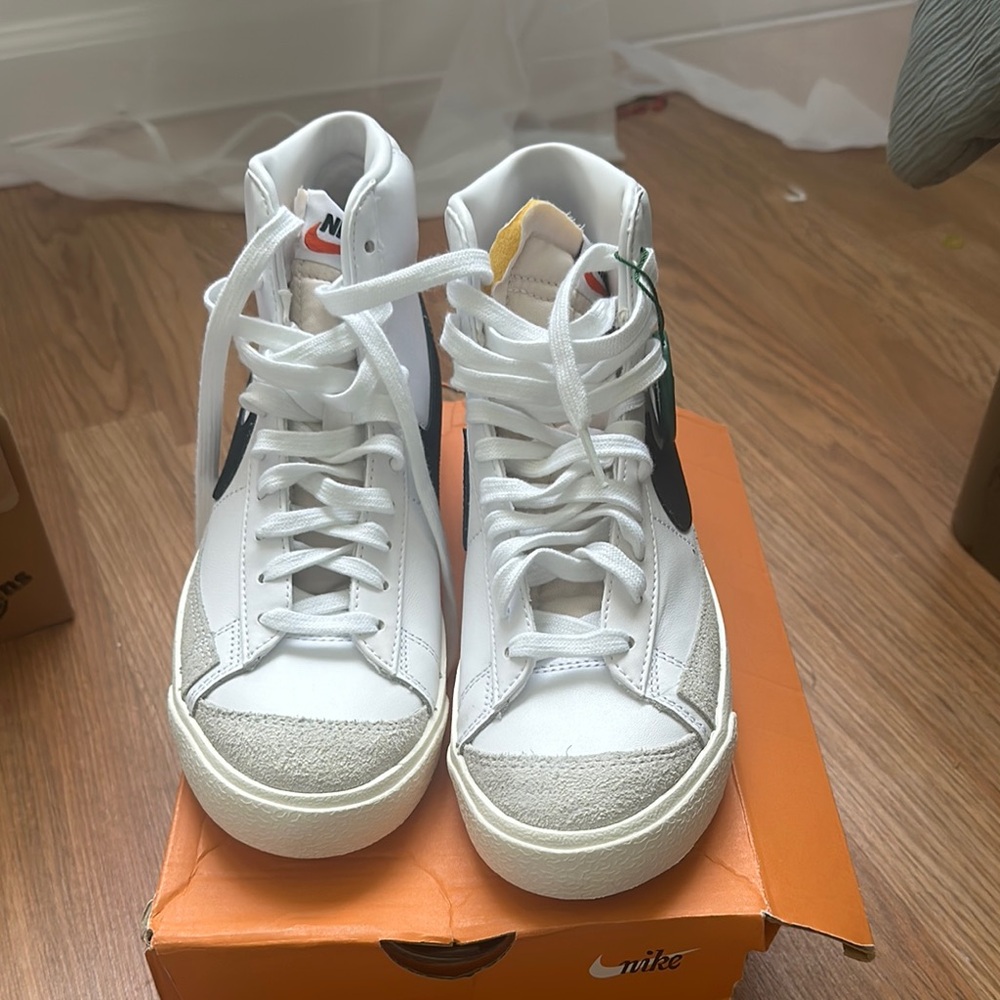 Nike White and Black High-Top Sneakers